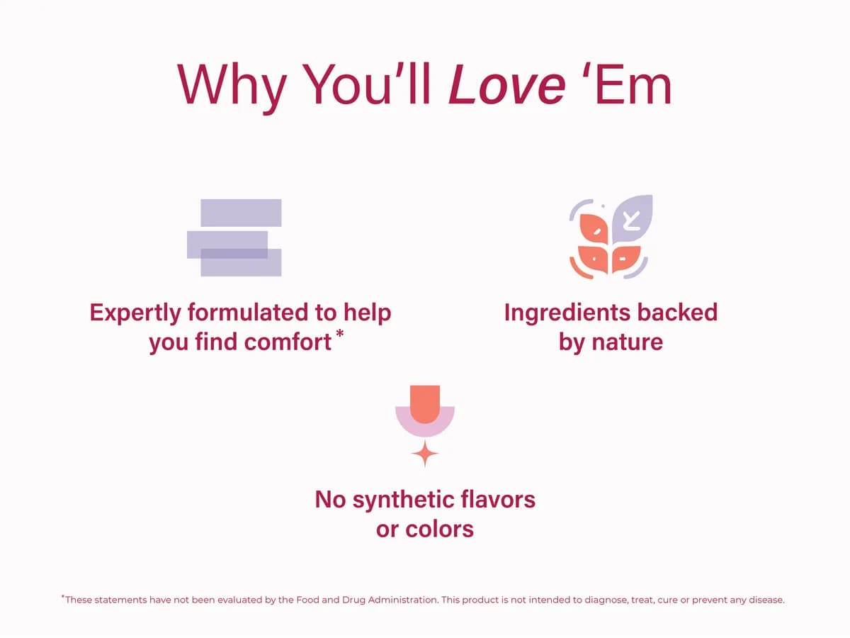 Why you'll love it: formulated for comfort, backed by nature, no synthetic flavours or colours